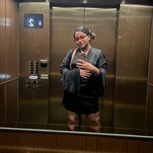 Pretty Little Thing Black Satin Plunge Dress